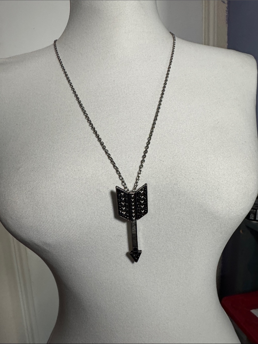 Black Arrow Pendant Necklace